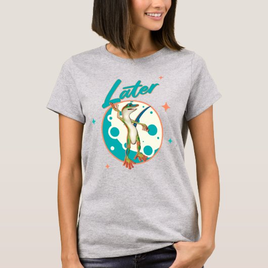 Grappige Gecko Later Uitstel Humor T-shirt (Voorkant)