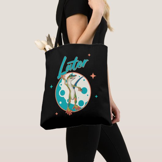 Grappige Gecko Later Uitstel Humor Tote Bag (Dichtbij)