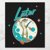 Grappige Gecko Later Uitstel Humor Wijn Etiket (Enkel label)