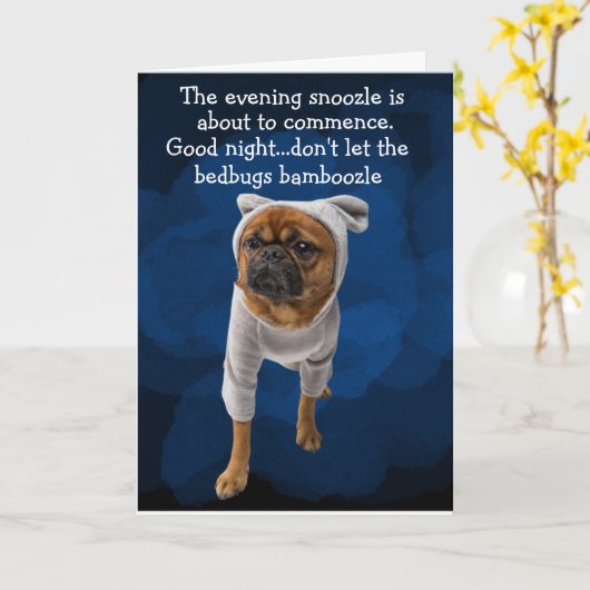 Grappige gedachte van de pug kaart (Gele Bloem)