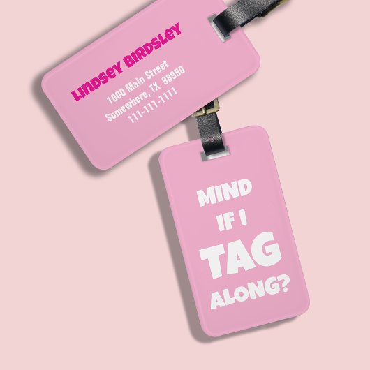 Grappige gedachten als ik mee mag? Bagagelabel