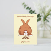 Grappige gedraaide paashaas © Sandy Long Feestdagenkaart (Staand voorkant)