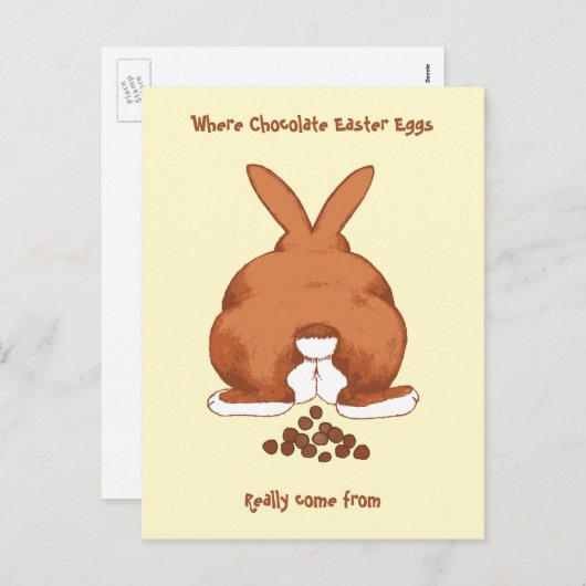 Grappige gedraaide paashaas © Sandy Long Feestdagenkaart (Voorkant / Achterkant)