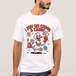 Grappige gedurfde Cartoon eend chaos koolhydraten  T-shirt