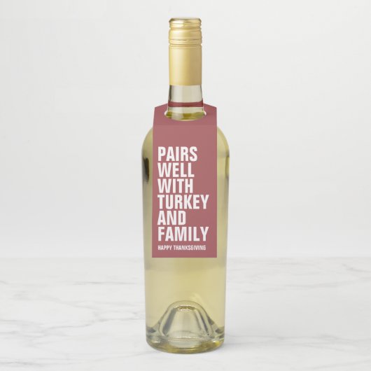 Grappige gedurfde Thanksgiving Flessenhanger (Op fles)