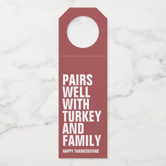 Grappige gedurfde Thanksgiving Flessenhanger (Voorkant)