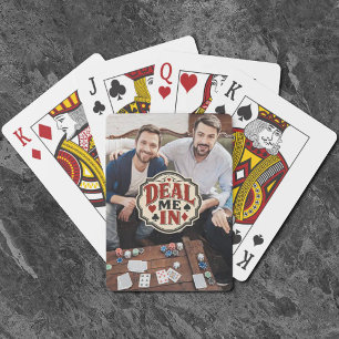 Grappige Geef me een kans Vrienden spelavond foto Pokerkaarten