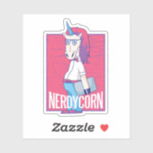 Grappige Geek Nerdycorn Nerd Eenhoorn Man Sticker (Vel)