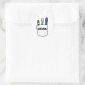 Grappige GEEK Zakbeschermer Ronde Sticker (Tas)