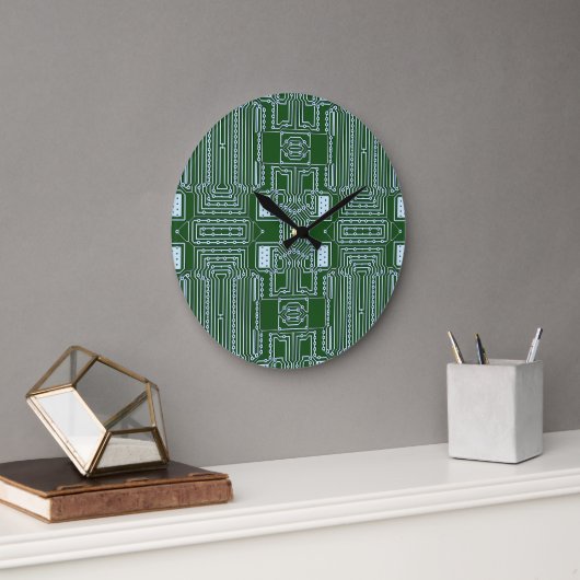 Grappige Geeky Nerd Computer Printplaat Patroon Grote Klok (Kantoor)