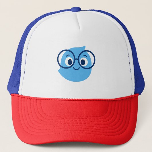 Grappige Geeky Smiley Face Foam Trucker Hoed Pet (Voorkant)
