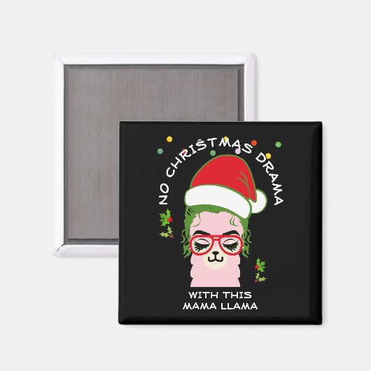 Grappige GEEN DRAMA MAMA LLAMA Kerstmis Magneet (Voorkant / Achterkant)