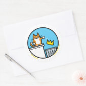 Grappige Geen Koningen Kat Cartoon Stickers (Envelop)