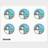 Grappige Geen Koningen Kat Cartoon Stickers (Vel)