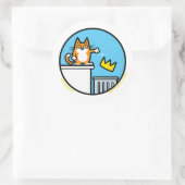 Grappige Geen Koningen Kat Cartoon Stickers (Tas)