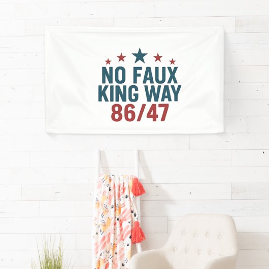 Grappige Geen Neppe Koning Manier 86 47 4e Juli  Spandoek (Insitu)