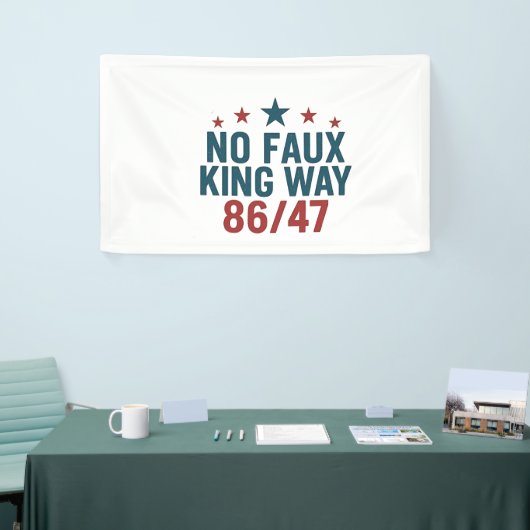 Grappige Geen Neppe Koning Manier 86 47 4e Juli  Spandoek (Beurs)