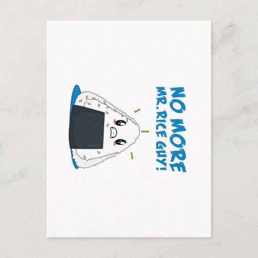 Grappige geen rijst meer man briefkaart (Voorkant)