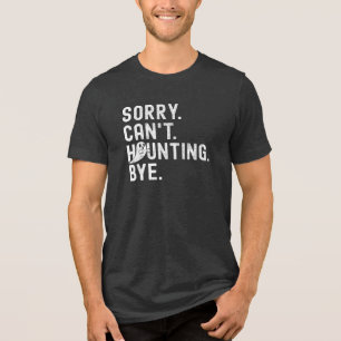 Grappige geest achtervolgen retro Halloween Tri-Blend Shirt