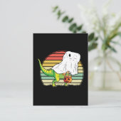 Grappige Geest Dinosaurus Halloween Briefkaart (Staand voorkant)