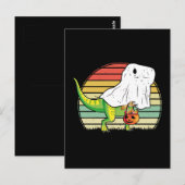 Grappige Geest Dinosaurus Halloween Briefkaart (Voorkant / Achterkant)