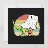 Grappige Geest Dinosaurus Halloween Kaart (Voorkant)
