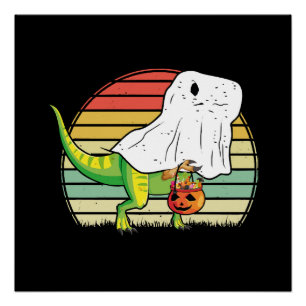 Grappige Geest Dinosaurus Halloween Perfect Poster