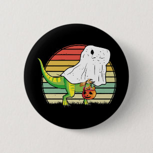 Grappige Geest Dinosaurus Halloween Ronde Button 5,7 Cm