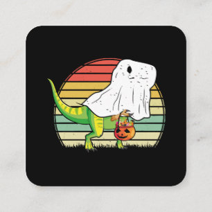 Grappige Geest Dinosaurus Halloween Vierkante Visitekaartje