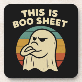 Grappige Geest "Dit Is Boo Blad" Retro Halloween Bier Onderzetter