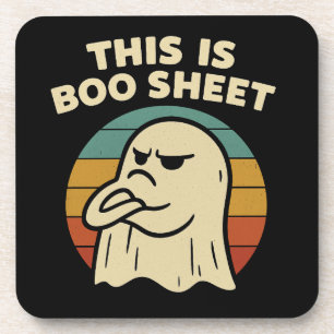Grappige Geest "Dit Is Boo Blad" Retro Halloween Bier Onderzetter