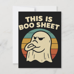 Grappige Geest "Dit Is Boo Blad" Retro Halloween Briefkaart