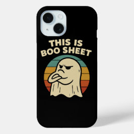 Grappige Geest "Dit Is Boo Blad" Retro Halloween iPhone 15 Case