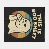 Grappige Geest "Dit Is Boo Blad" Retro Halloween Fleece Deken (Voorkant (Horizontaal))