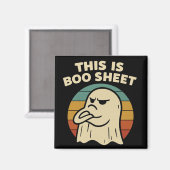 Grappige Geest "Dit Is Boo Blad" Retro Halloween Magneet (Voorkant / Achterkant)
