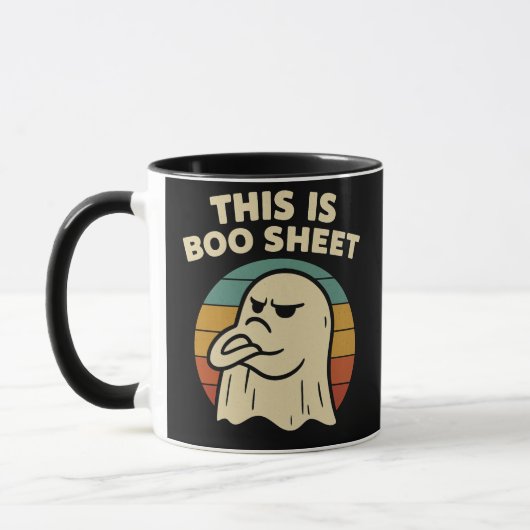 Grappige Geest "Dit Is Boo Blad" Retro Halloween Mok (Links)