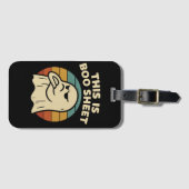 Grappige geest "Dit is Boo Sheet" Retro Halloween Bagagelabel (Voorkant (horizontaal))