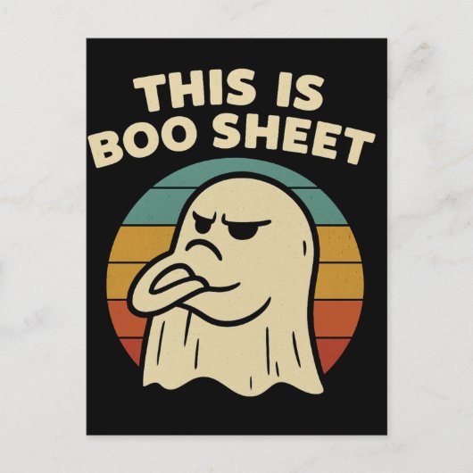 Grappige geest "Dit is Boo Sheet" Retro Halloween Briefkaart (Voorkant)