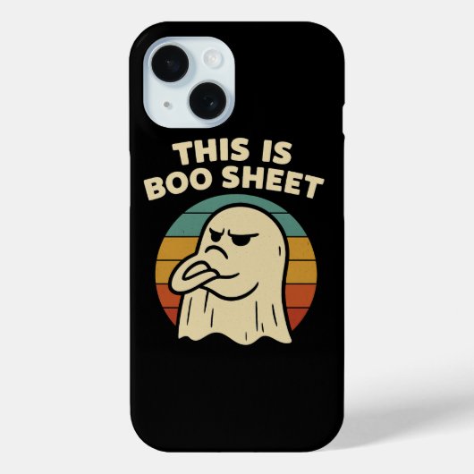 Grappige geest "Dit is Boo Sheet" Retro Halloween Case-Mate iPhone Case (Achterkant)