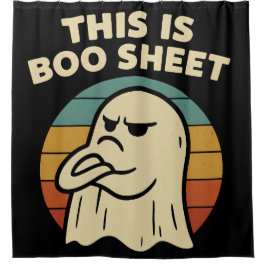 Grappige geest "Dit is Boo Sheet" Retro Halloween Douchegordijn