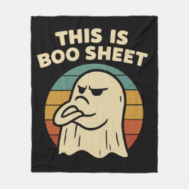 Grappige geest "Dit is Boo Sheet" Retro Halloween Fleece Deken