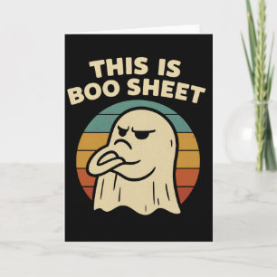 Grappige geest "Dit is Boo Sheet" Retro Halloween Kaart