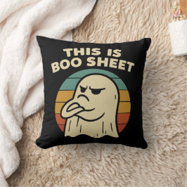 Grappige geest "Dit is Boo Sheet" Retro Halloween Kussen