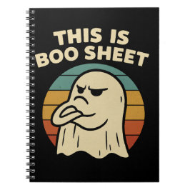 Grappige geest "Dit is Boo Sheet" Retro Halloween Notitieboek