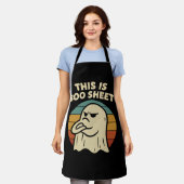 Grappige geest "Dit is Boo Sheet" Retro Halloween Schort (Gedragen)