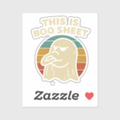 Grappige geest "Dit is Boo Sheet" Retro Halloween Sticker (Vel)