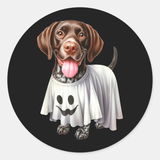 Grappige Geest Duitse Korthaar Pointer Hond Liefhe Ronde Sticker (Voorkant)