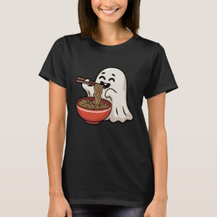 Grappige Geest Eet Ramen Noedels Halloween Spoken T-shirt