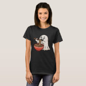 Grappige Geest Eet Ramen Noedels Halloween Spoken T-shirt (Voorkant volledig)