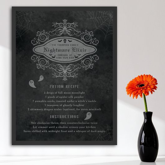 Grappige geest en nachtmerrie recept speelse Hallo Poster